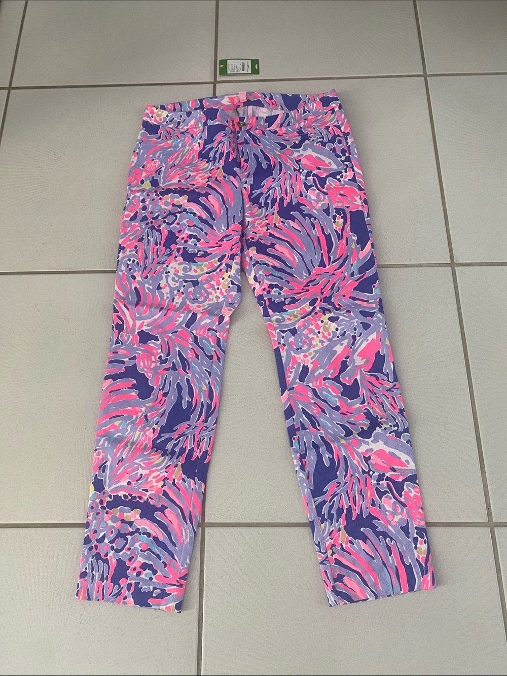 Rare NWT Lilly Pulitzer Kelly skinny ankle pant Iris Blue Shrimply Chic 10